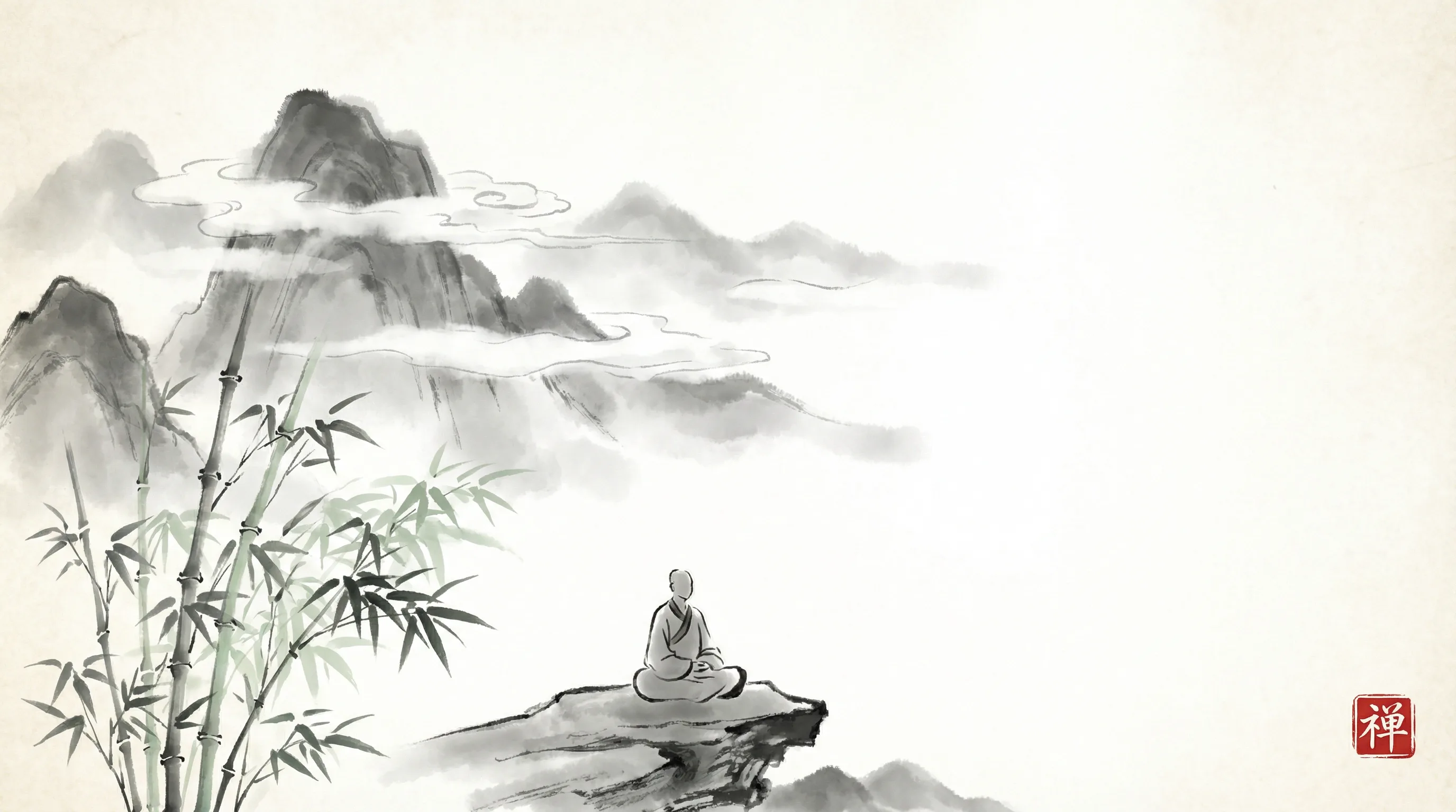 哈希分分彩 书斋水墨山水全景
